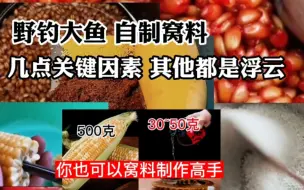 下载视频: 野钓大鱼自制窝料几点关键因素，你也可以成为窝料制作高手