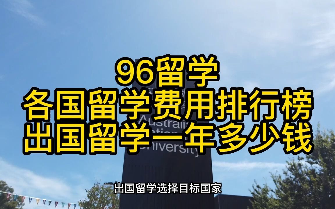 96留学、各国留学费用排行榜 出国留学一年多少钱哔哩哔哩bilibili