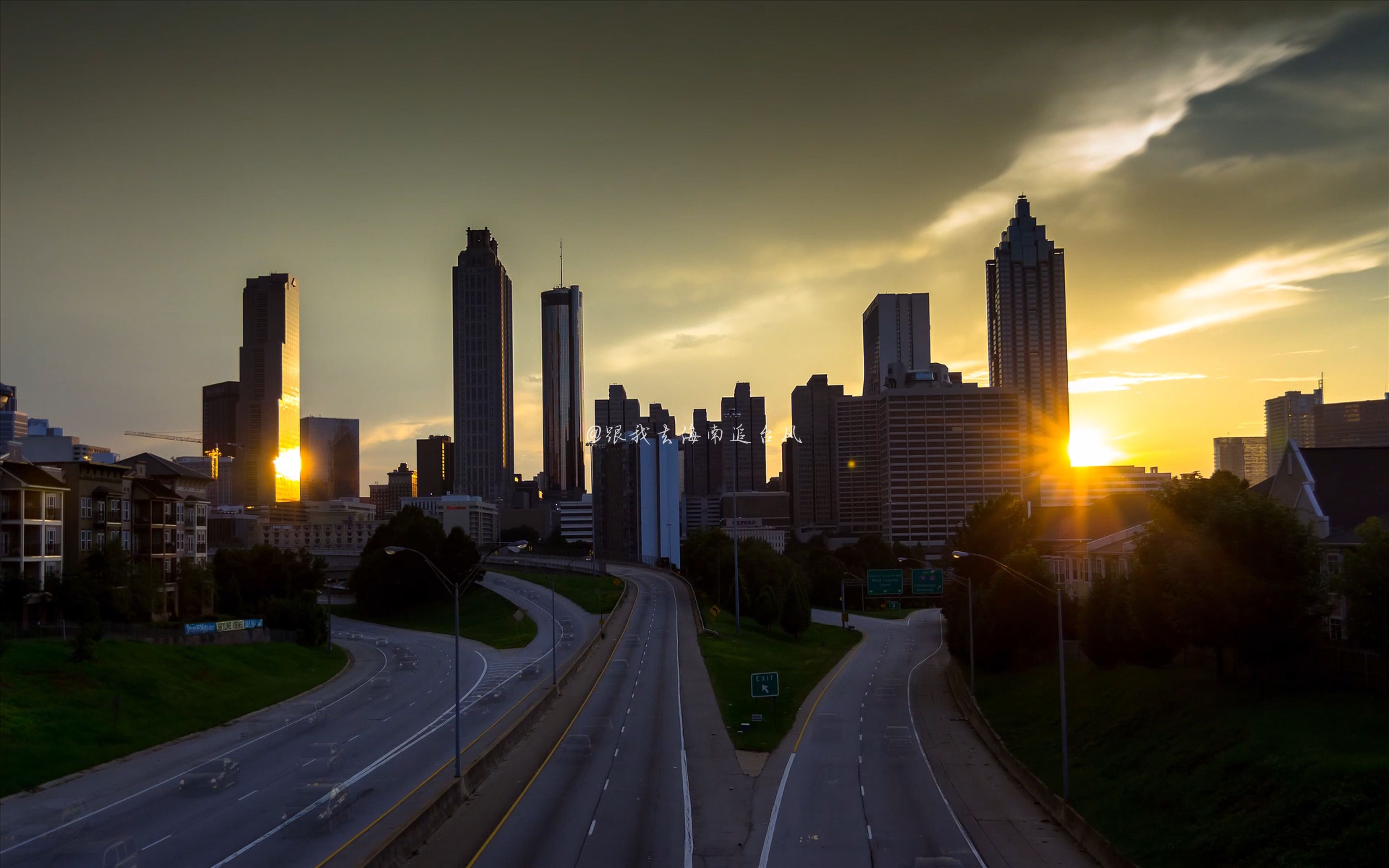 4k 城市日落云 延时摄影 无水印原视频在简介