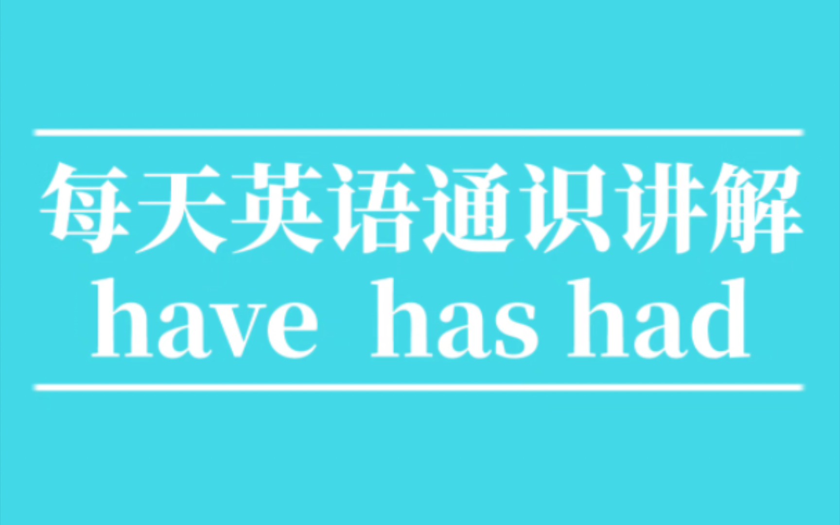 每天中小学英语知识通识讲解:have has had哔哩哔哩bilibili