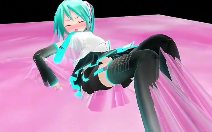 初音未来被胶水粘住