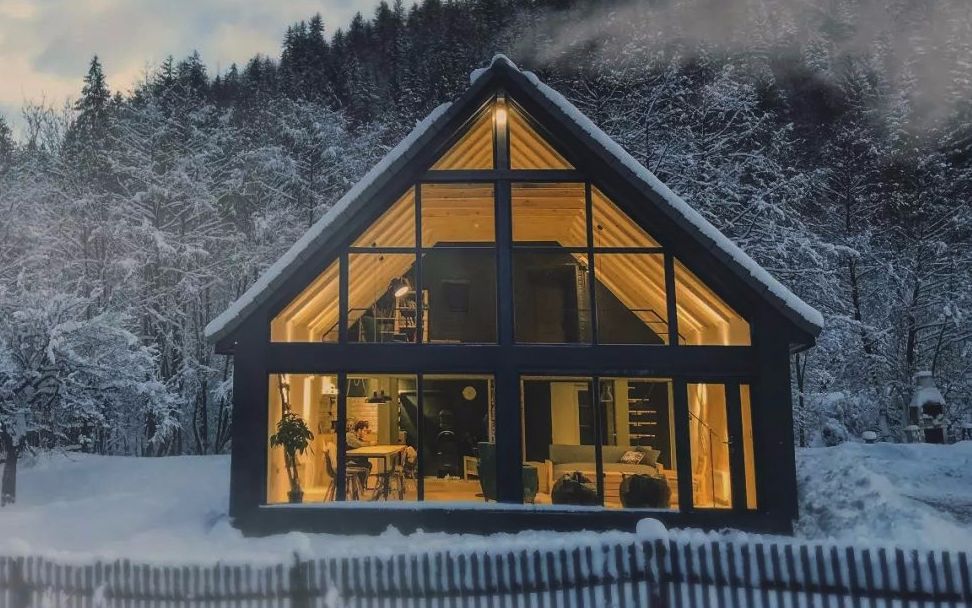 大雪天在温暖的屋里看雪 一小时风雪声 白噪音_哔哩