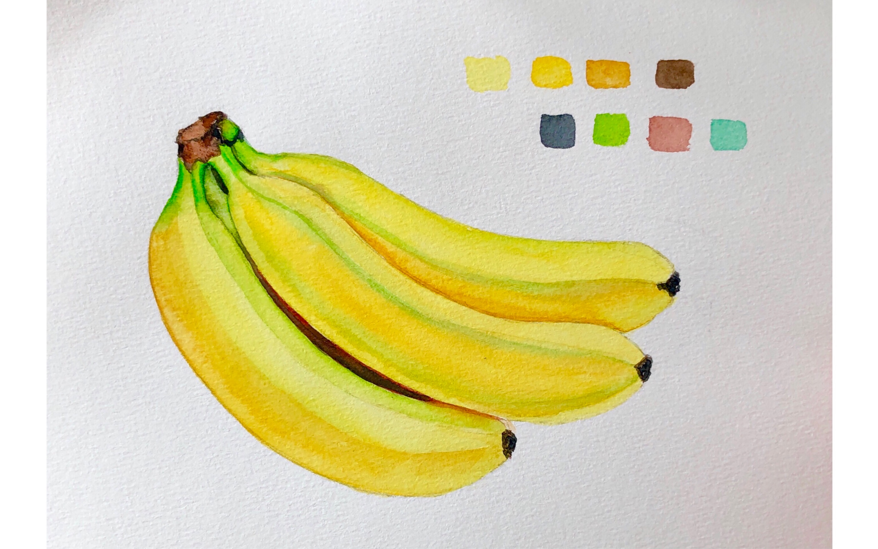 《用水彩画简单水果》系列视频二 香蕉