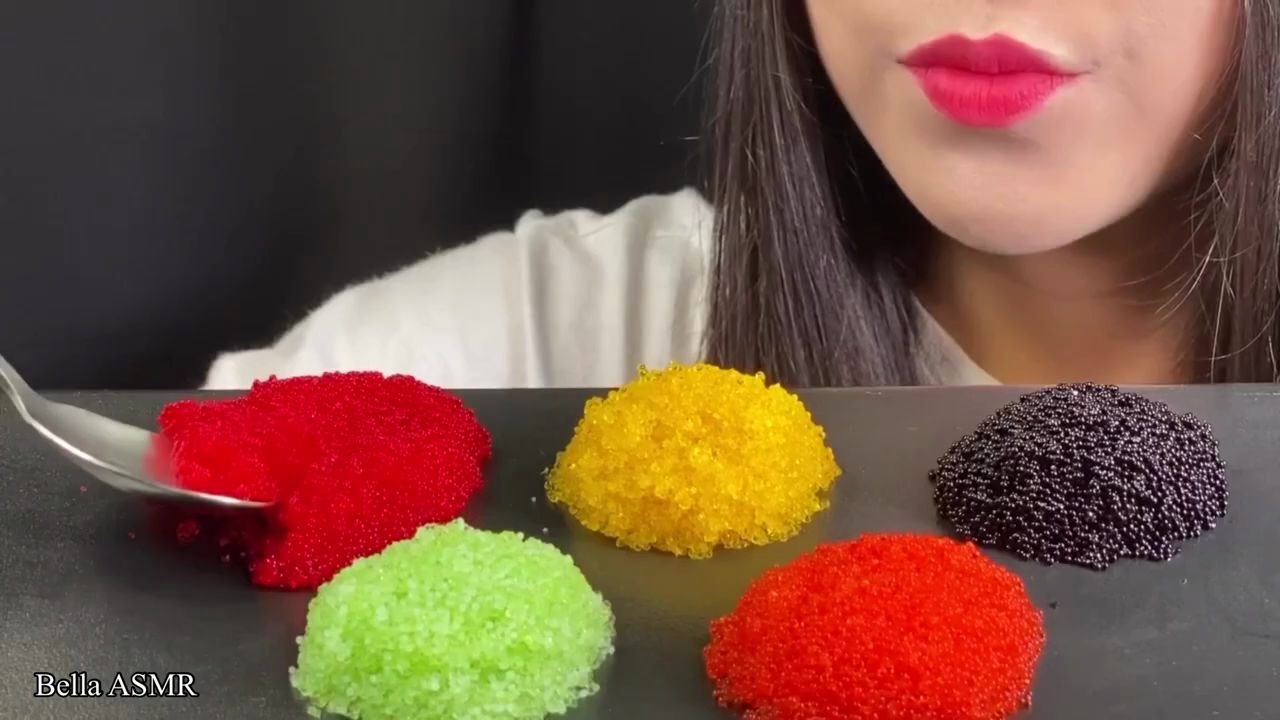 【bella】【咀嚼音】五色飞鱼籽 tobiko eggs 食音吃播