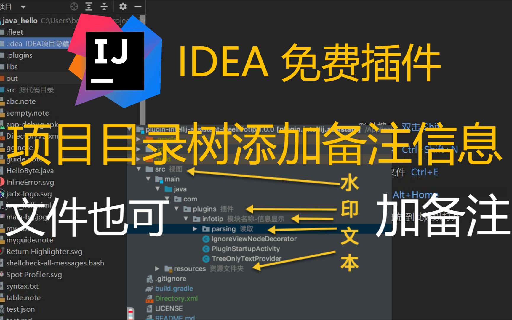 IDEA免费插件 项目文件树添加备注信息 国产开源插件 TreeInfotip哔哩哔哩bilibili