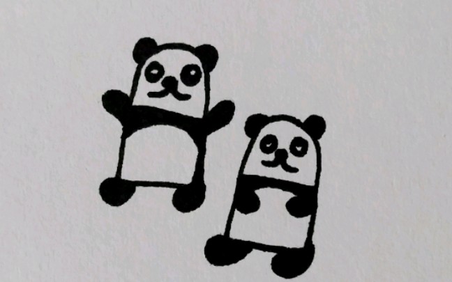 今天一起来学习画手指熊猫简笔画