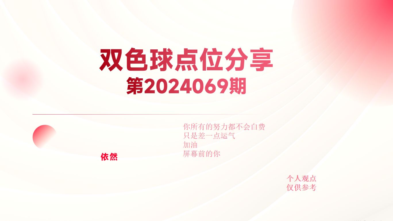 双色球2024069期分享,个人观点,仅供参考哔哩哔哩bilibili