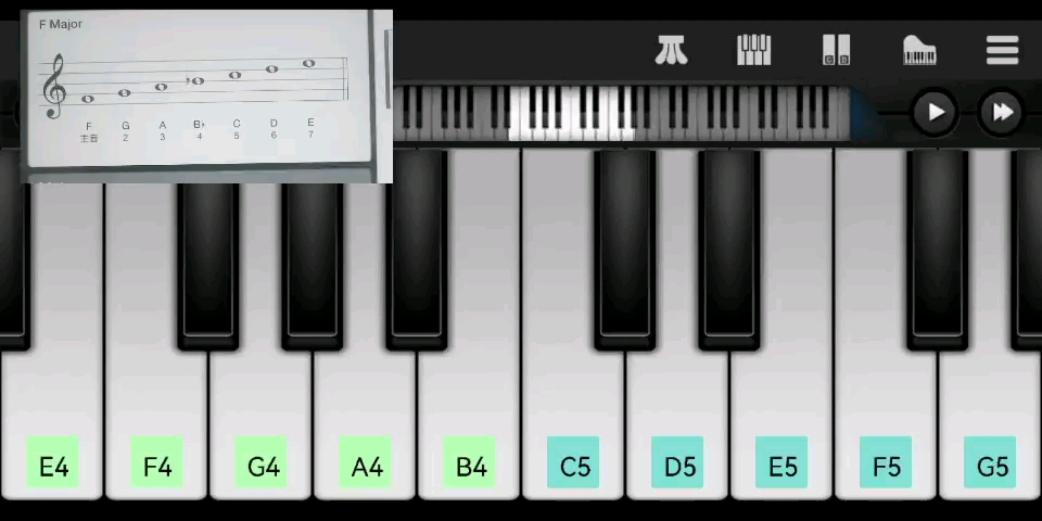 [图]F大调音阶 完美钢琴