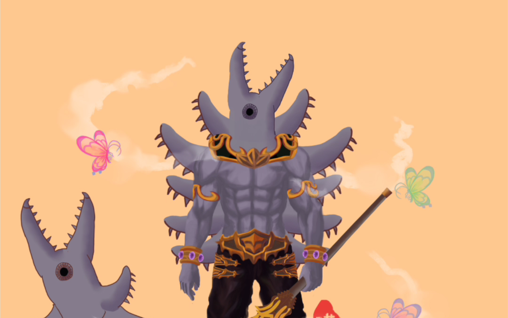 古生物-勒拿河西伯利亚虫-拟人画