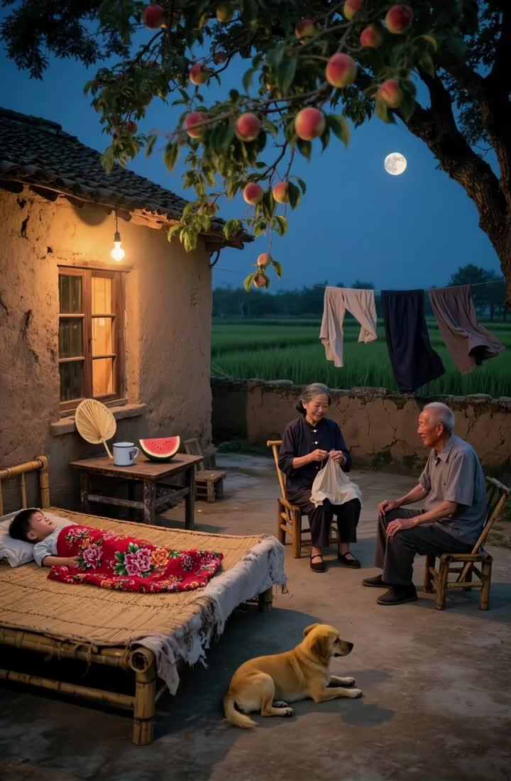 夏日夜晚,那竹床承载的,是回不去却无比眷恋的旧时光