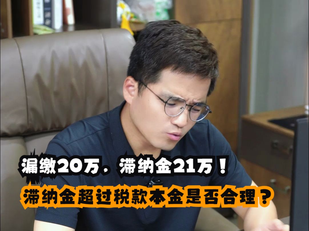 漏缴20万,滞纳金21万!滞纳金超过税款本金是否合理?哔哩哔哩bilibili