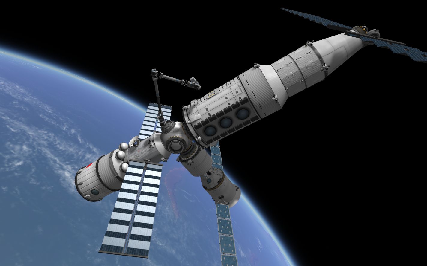 坎巴拉太空计划对于重型舱段的机械臂转位尝试