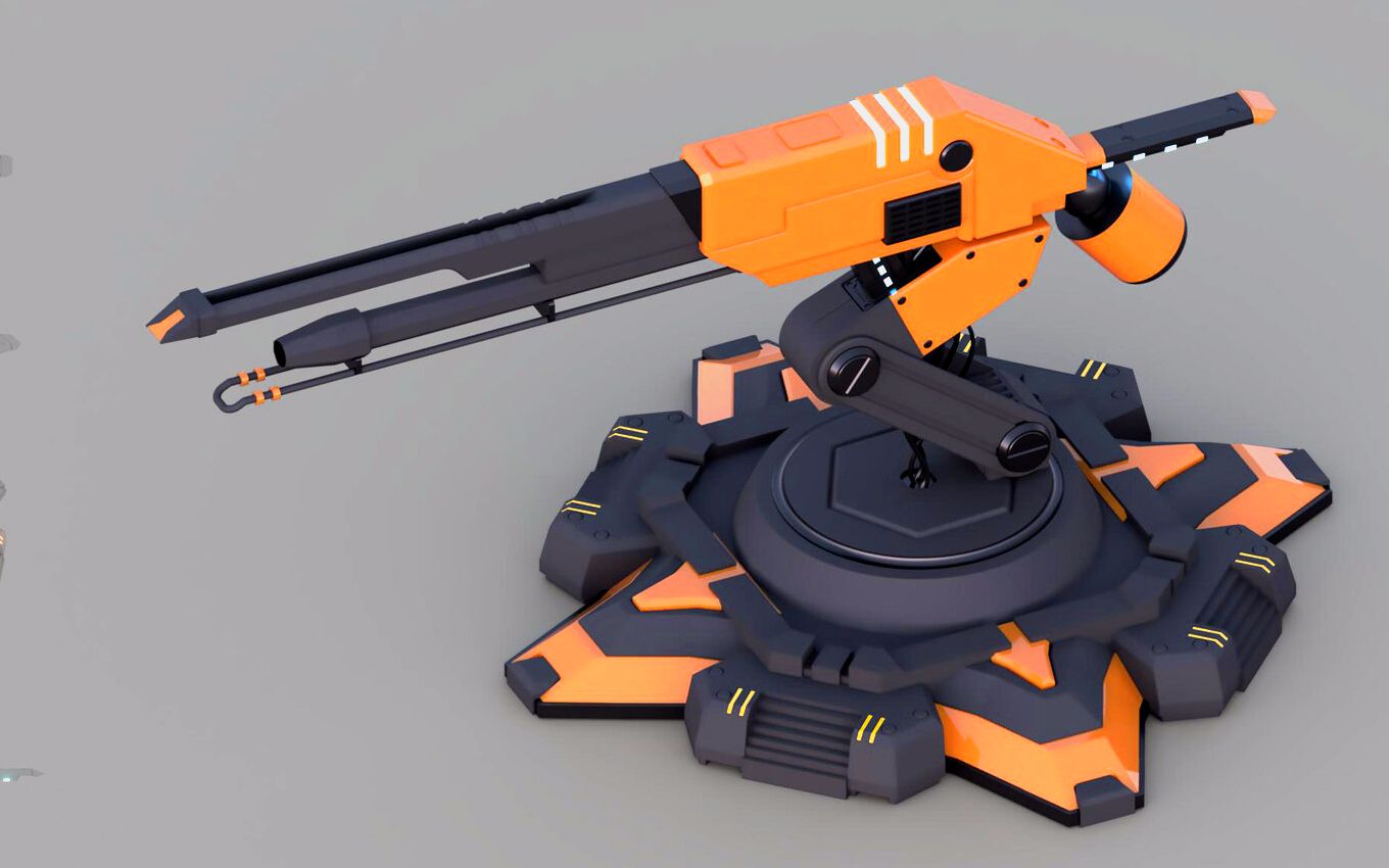 【3dmax炮台建模】游戏道具"炮台"模型完整案例制作