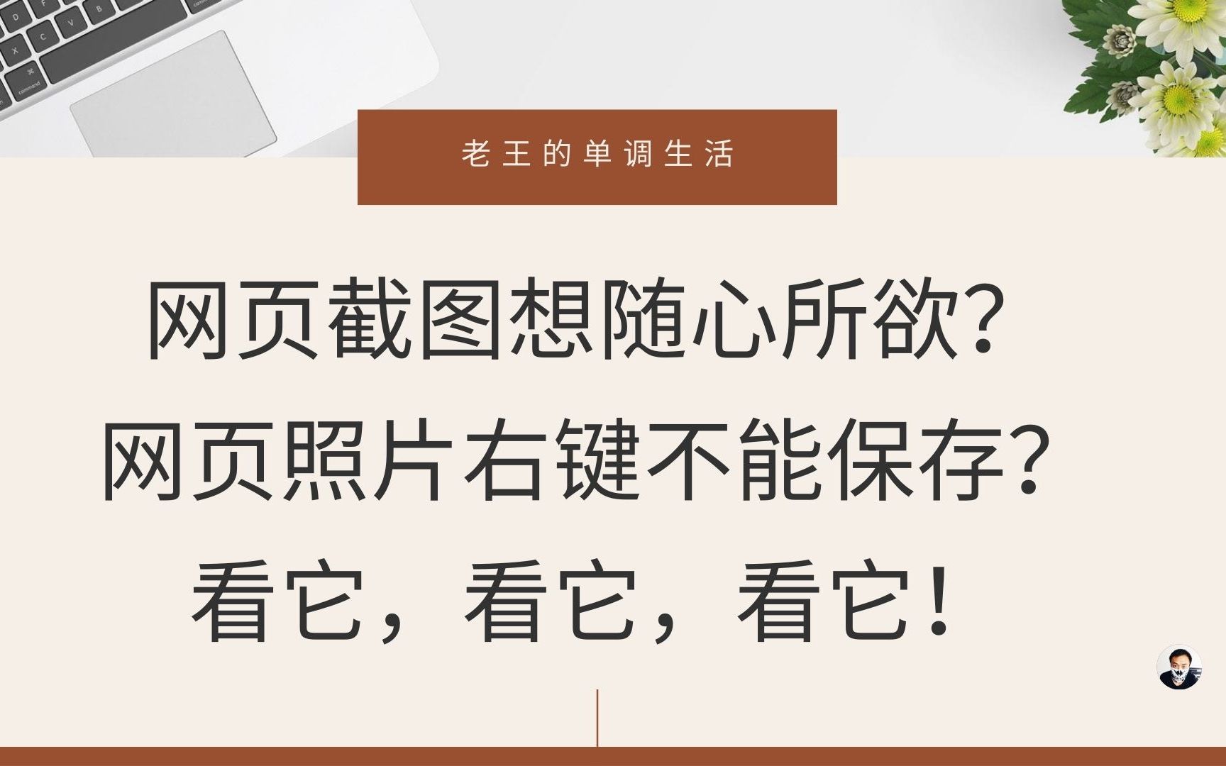 网页截图想随心所欲,网页照片右键不能保存?看它,看它,看它!哔哩哔哩bilibili