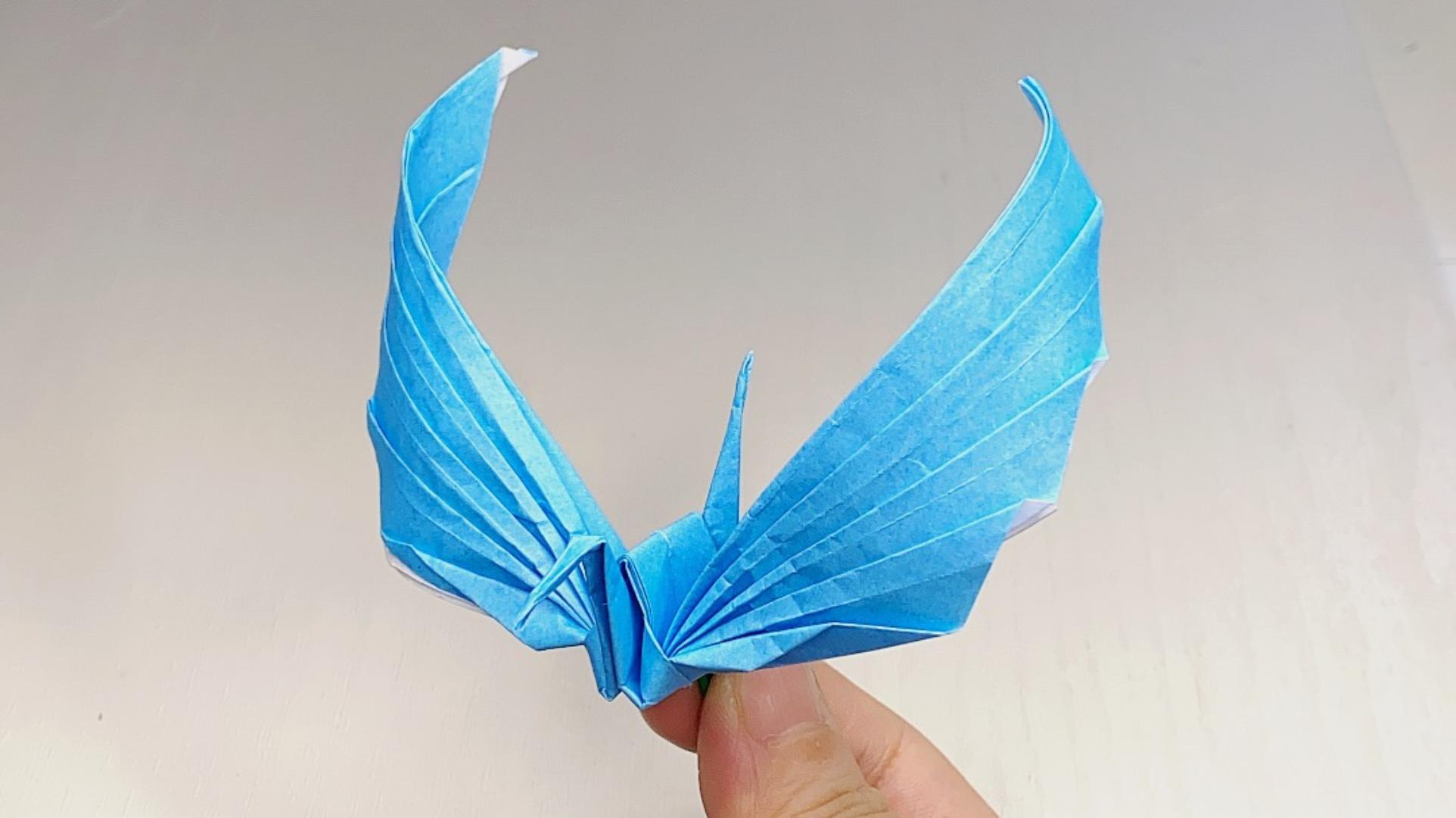 天使之翼千纸鹤折纸教程