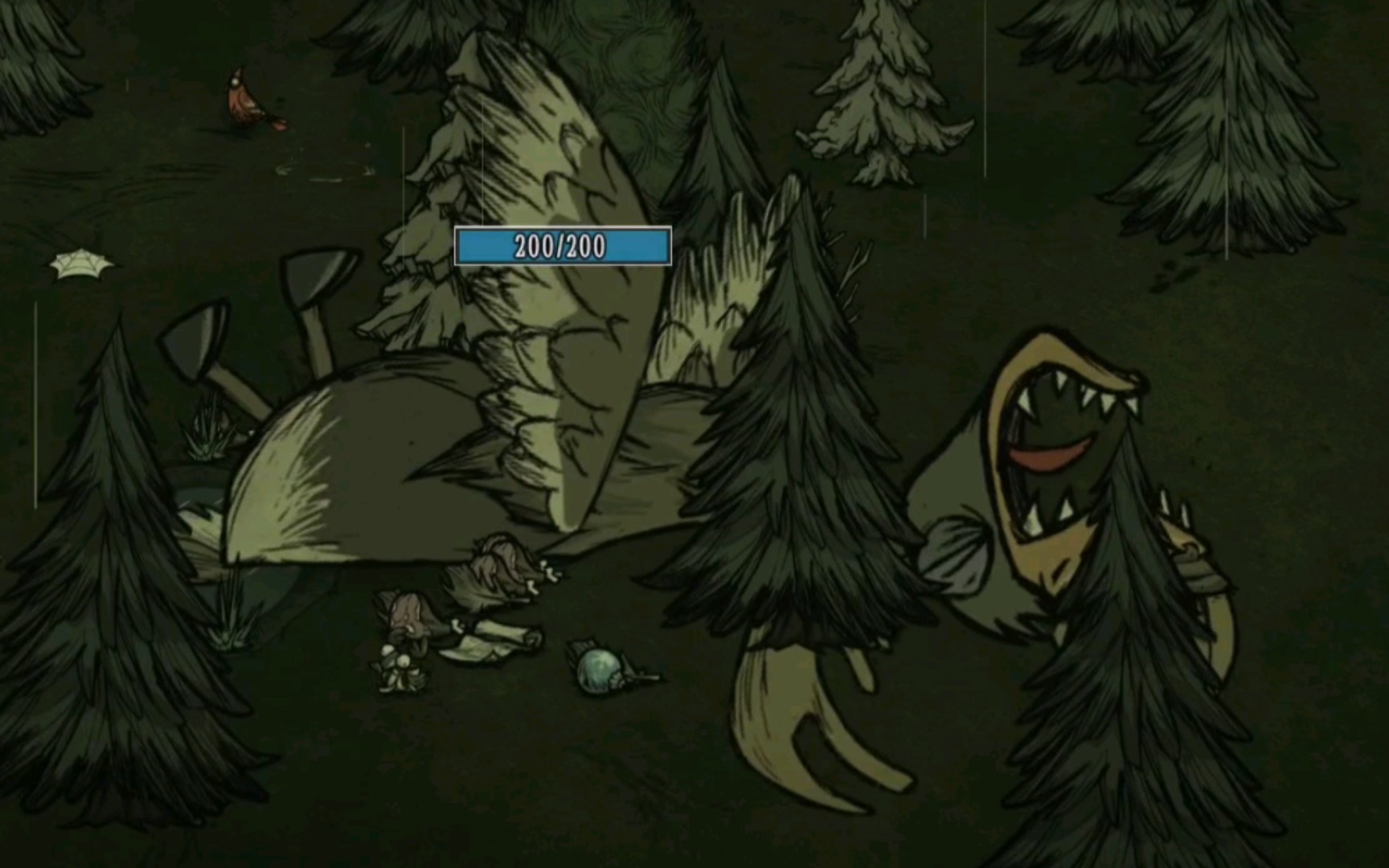 【饥荒联机】大鹅被池塘卡位,打死又刷一直大鹅