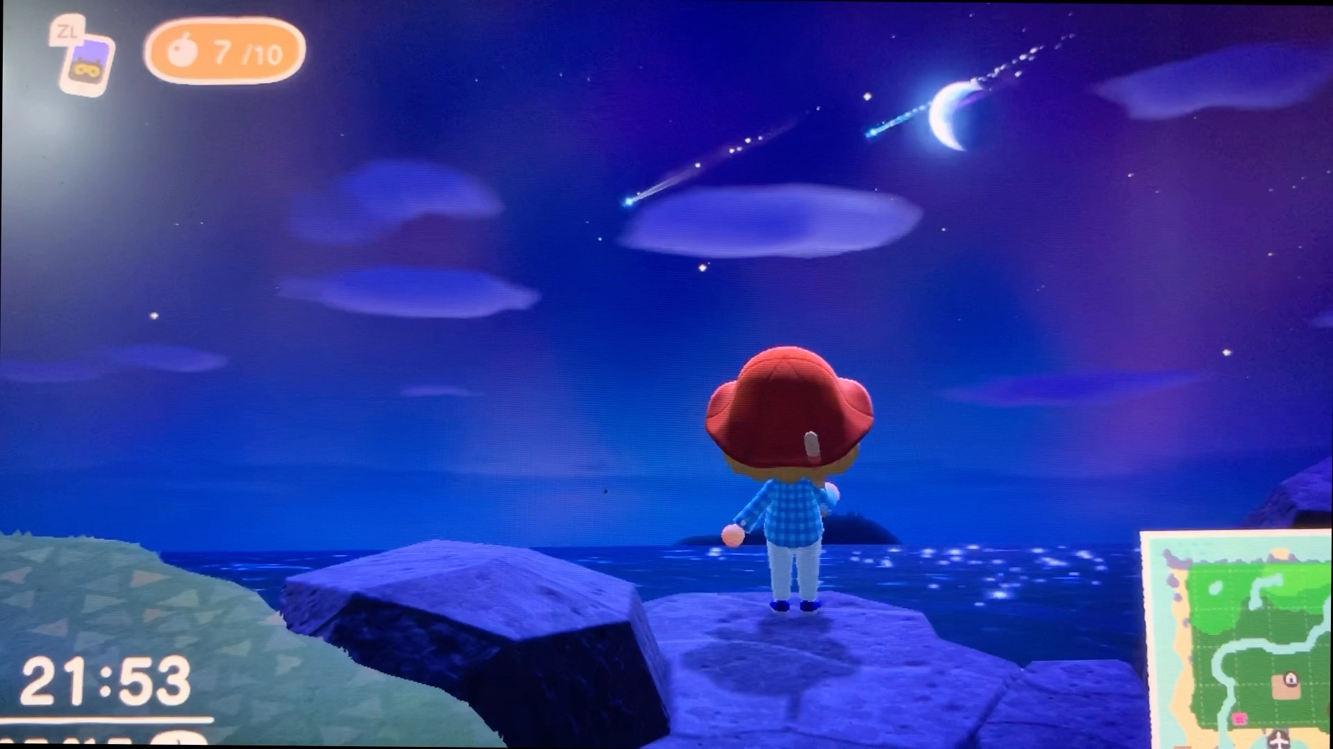 【动森】紫红色极光 流星