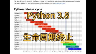 Python 3.8生命周期终止，推荐升级到3.11