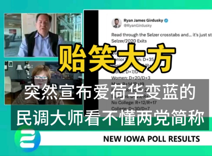 贻笑大方:做出爱荷华州突然变蓝的民调大师被发现看不懂两党的英文开头简称哔哩哔哩bilibili