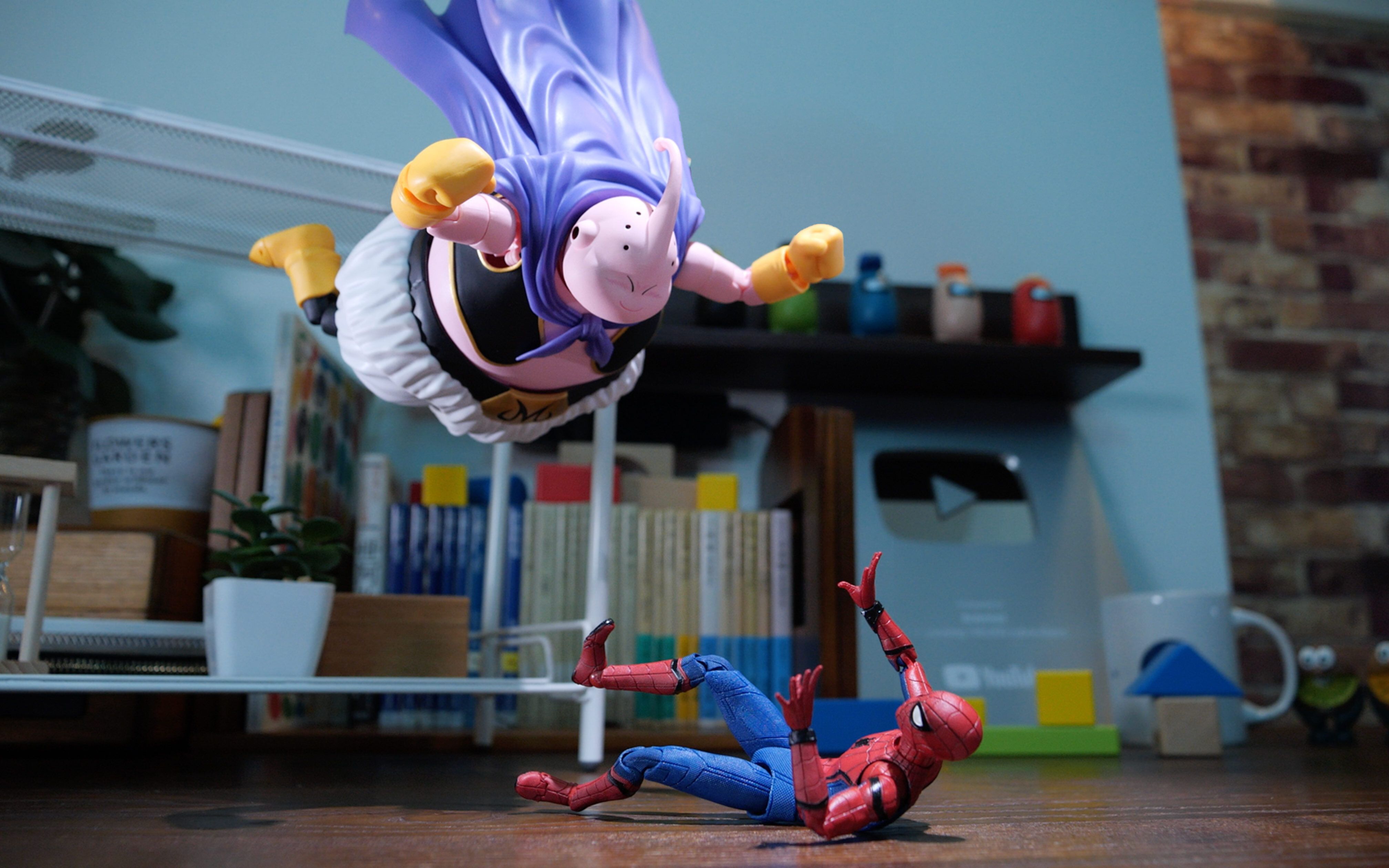 【龙珠】定格动画丨手办格斗 魔神布欧vs蜘蛛侠【animist】