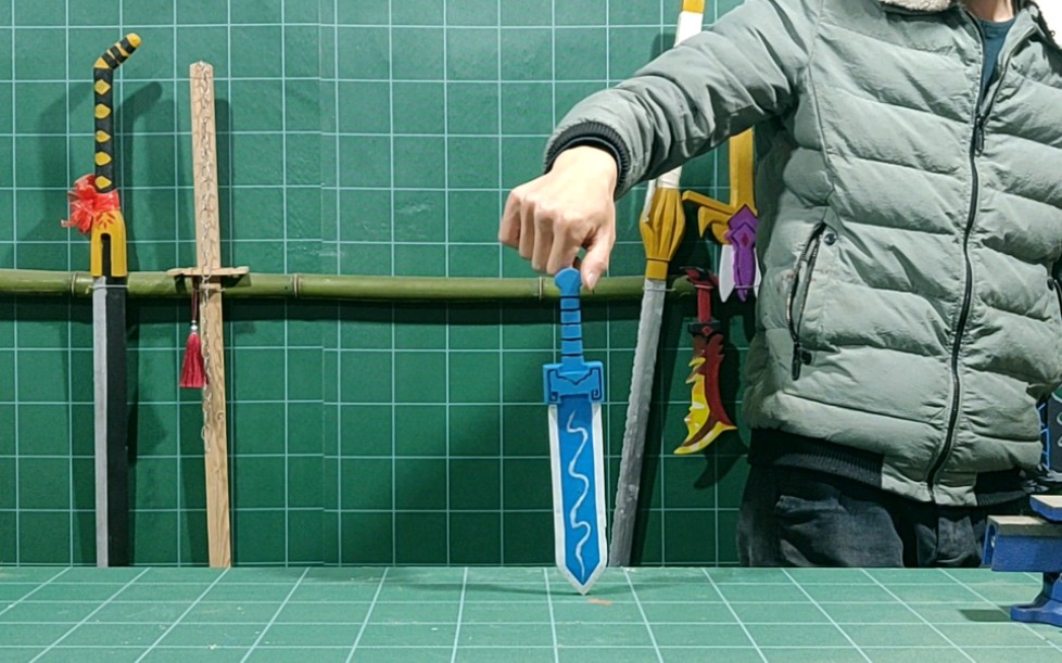 手工制作一对夫妻剑,夫君「干将」历史名剑.木制刀剑模型