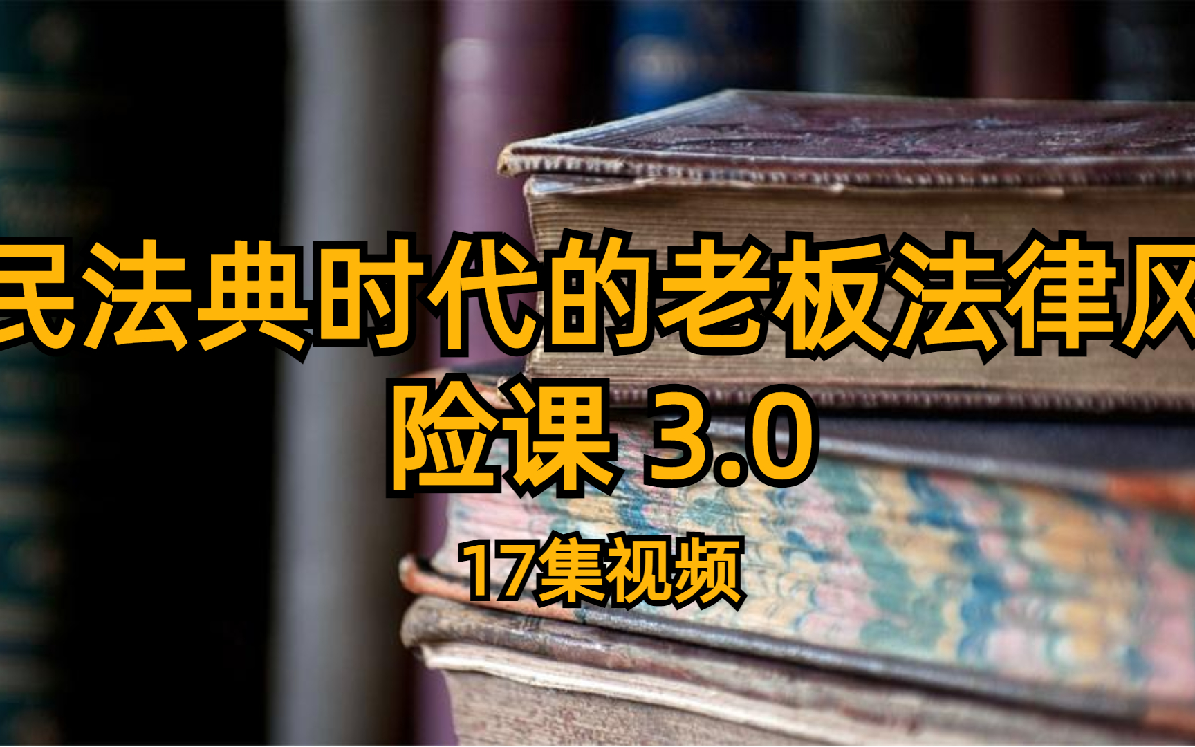 [图]民法典时代的老板法律风险课 3.0 17集视频 沈志坤