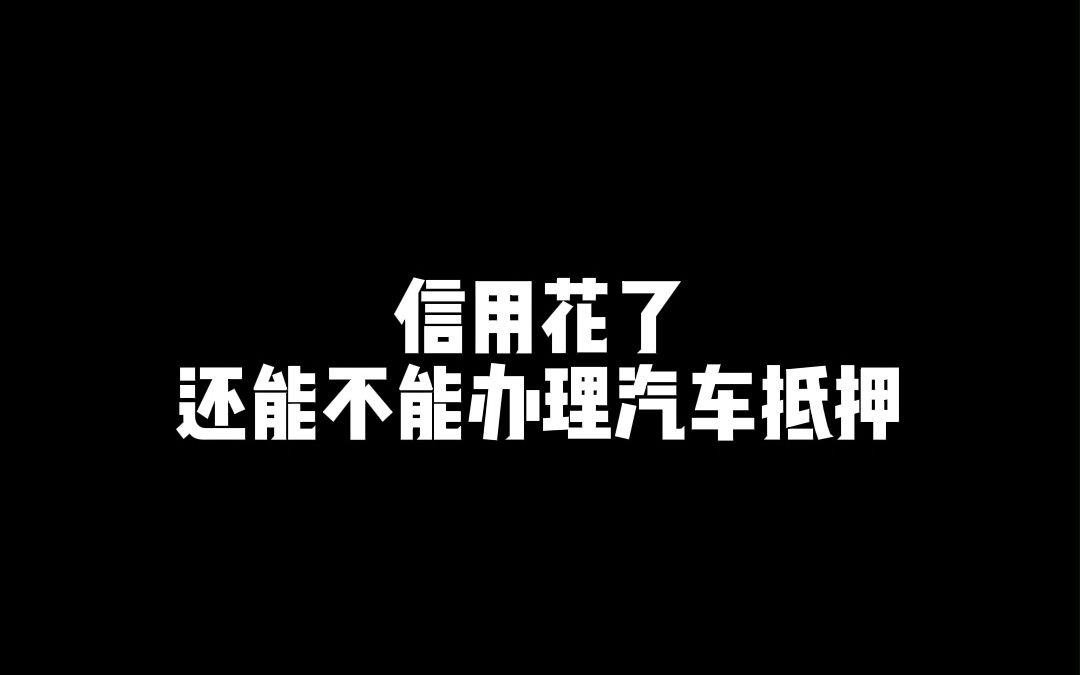 征信花了还能办理汽车抵押吗?哔哩哔哩bilibili