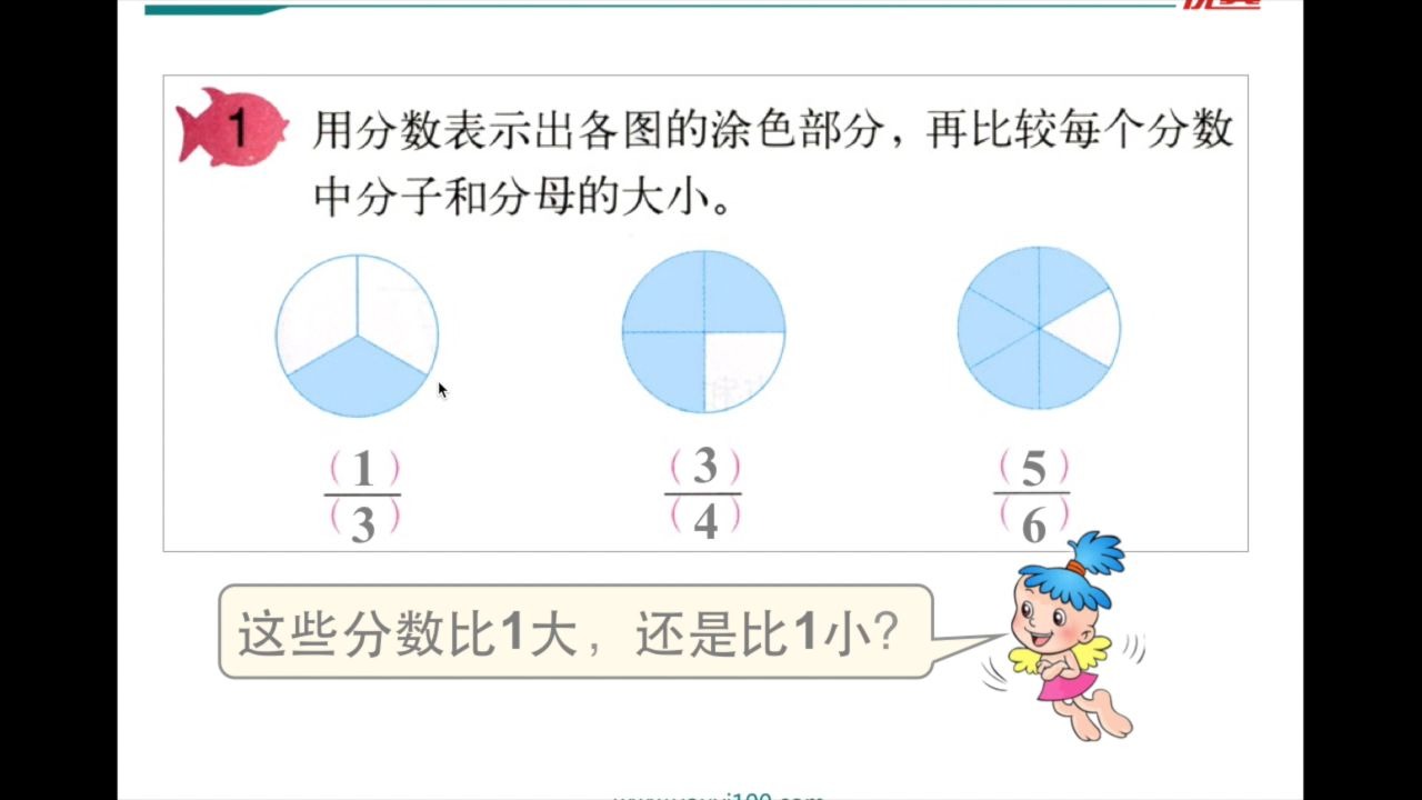 [图]【五年级数学下】分数的意义和性质-真分数与假分数