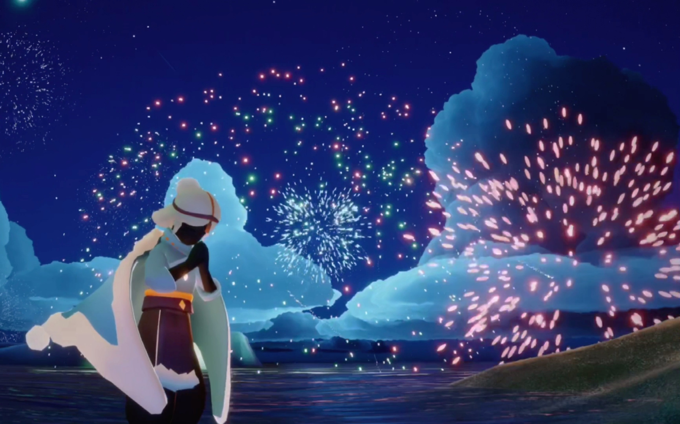 sky光遇|元旦活动烟花 遇境bgm响起那刻 焰火四起 突然感触很深