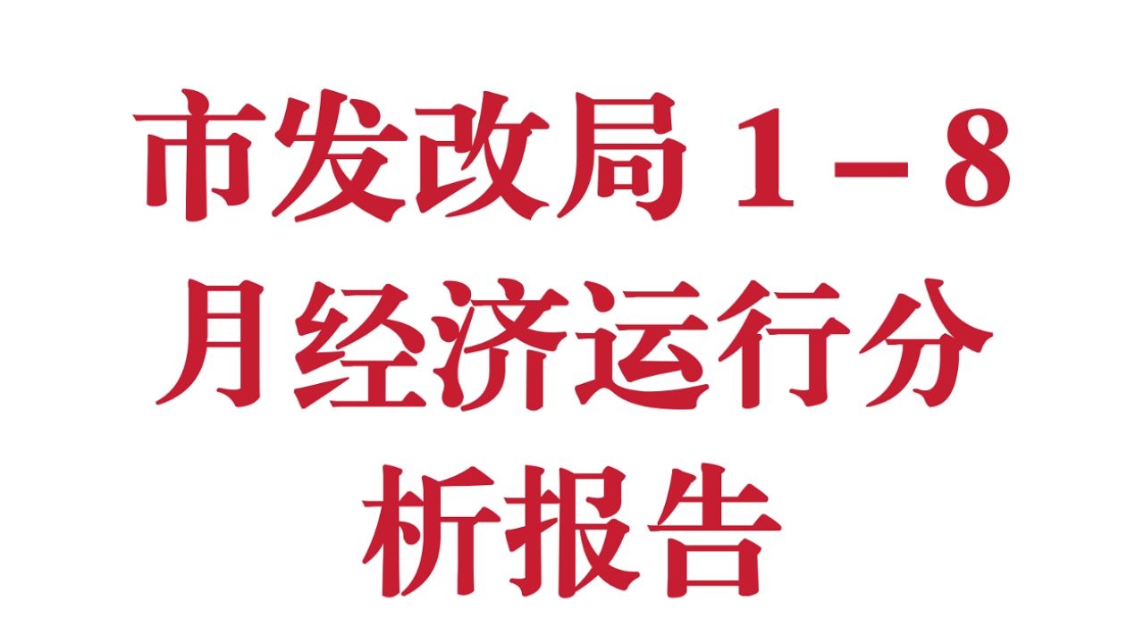 市发改局18月经济运行分析报告 情况分析 分析汇报 情况汇报哔哩哔哩bilibili