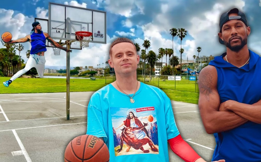 【chris staples】和街球教授的空接扣篮挑战!_哔哩哔哩_bilibili