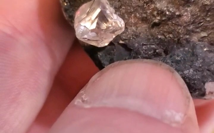 金伯利岩作为金刚石(钻石)的寄主岩 Diamond crystal still in host rock哔哩哔哩bilibili