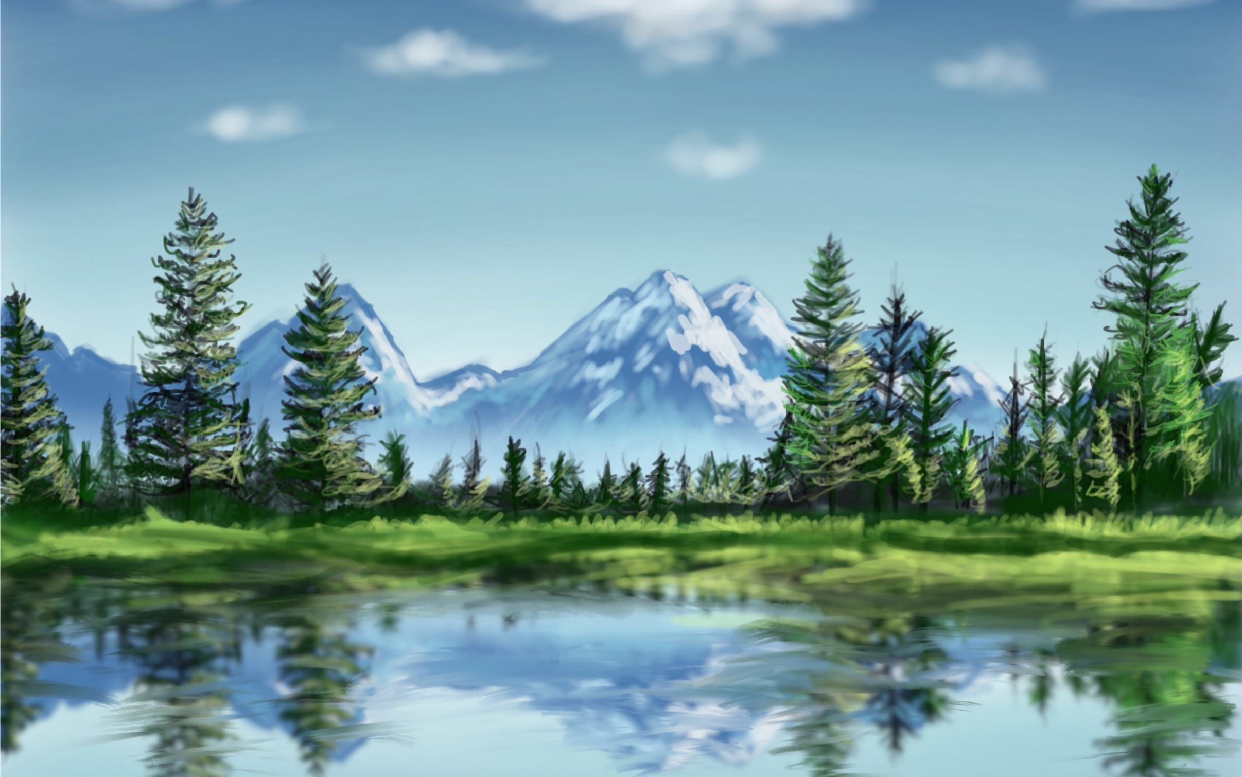 procreate 风景画练习一下子