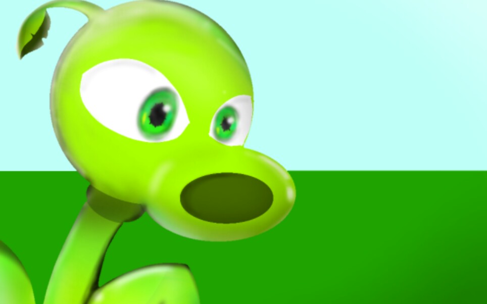 画一只野生豌豆射手.