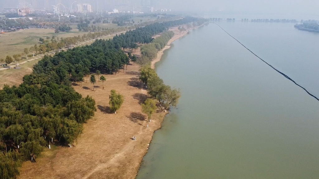 航拍包河區巢湖湖濱草原,合肥1200萬人休閒,安徽省政府也在這裡