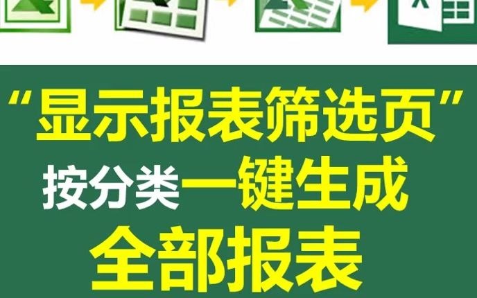 【显示报表筛选页】,帮你一件生成全部报表!哔哩哔哩bilibili