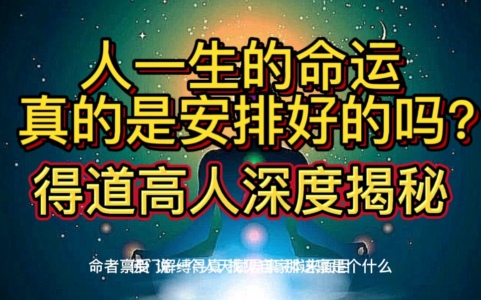 人一生的命运真的是安排好的吗?哔哩哔哩bilibili