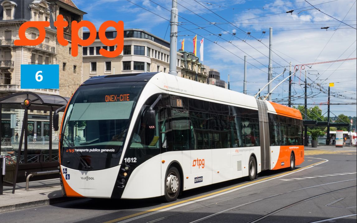 公交pov这个车比较高级瑞士日内瓦无轨电车6路前方展望