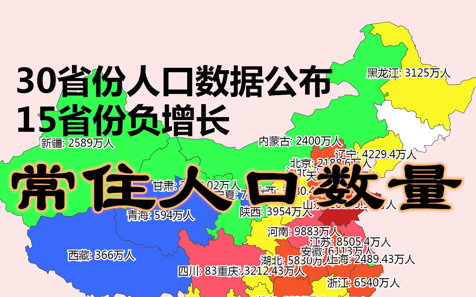 30省份人口数据公布:15省份负增长!常住人口数量数据可视化哔哩哔哩bilibili