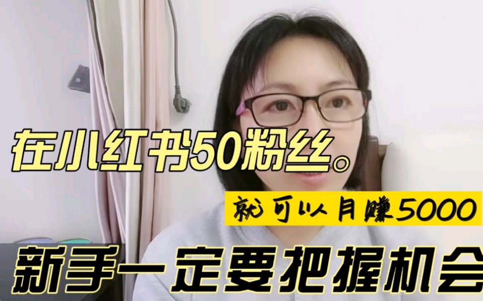 在小红书50粉丝就可以月赚5000新手一定要把握机会.哔哩哔哩bilibili