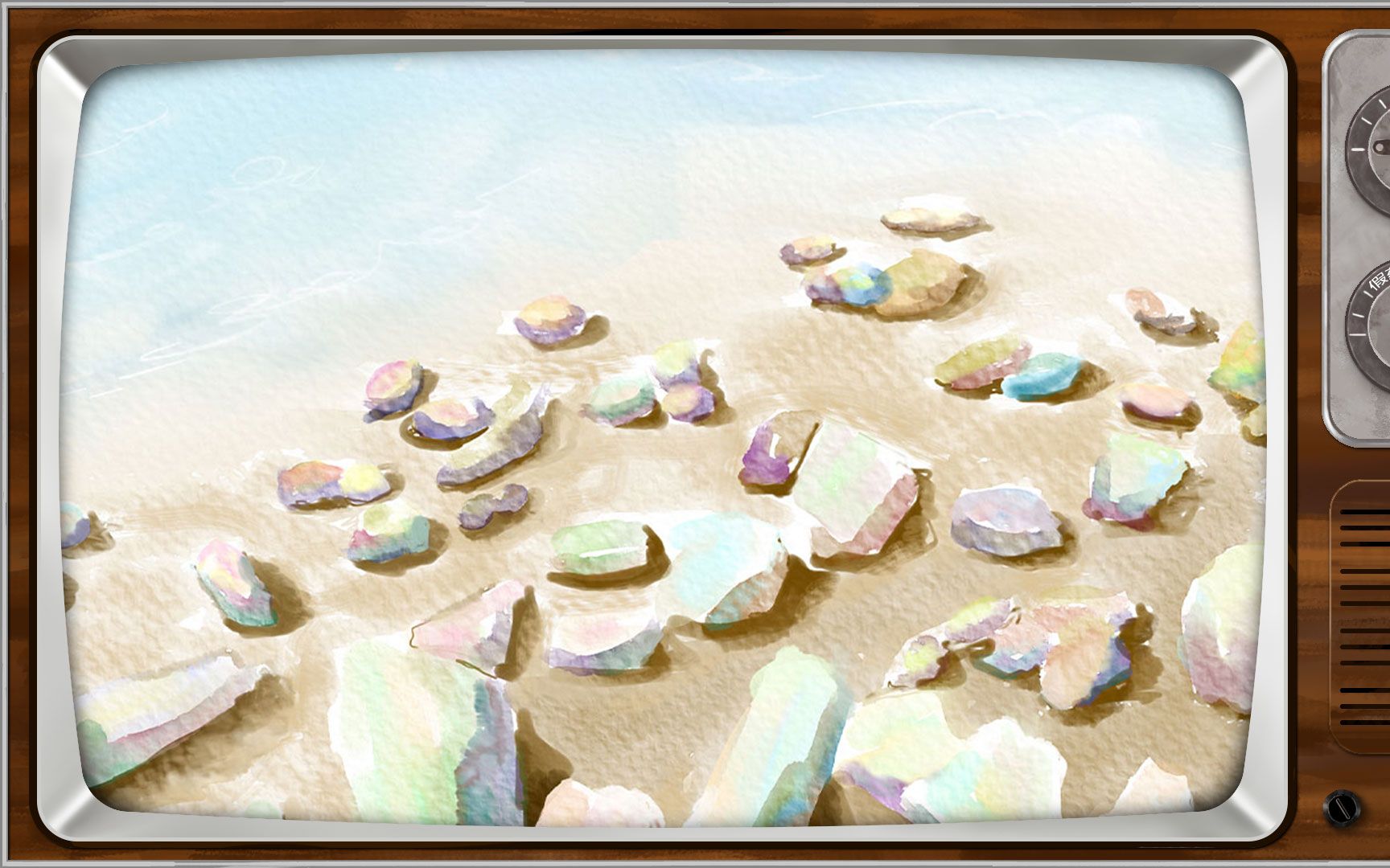 5五颜六色的海边石头怎么画