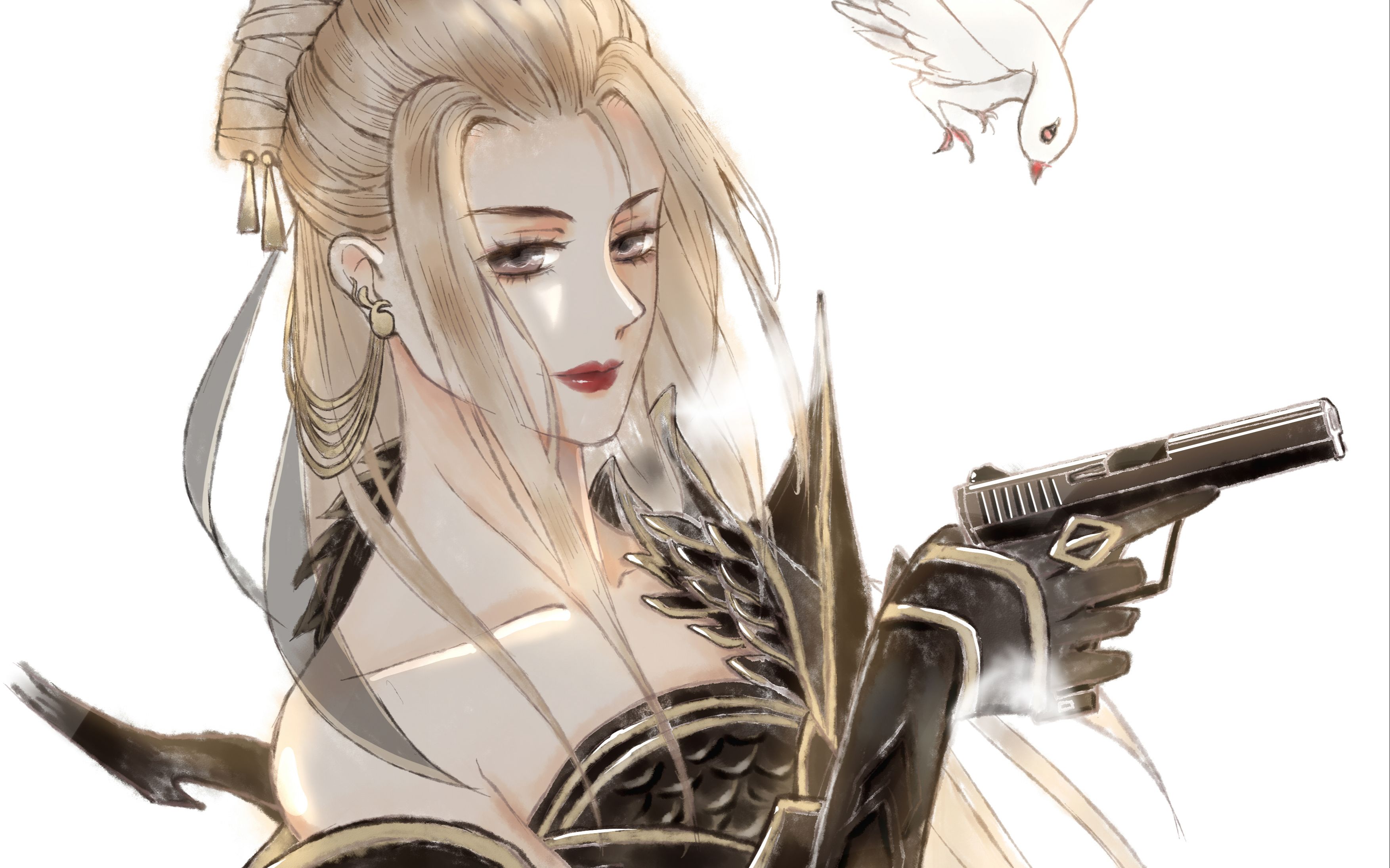 【板绘】190506 鹤梦盾娘,加我扣扣