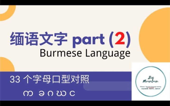 缅文字母、拼法(2) 字母口型对照念!(中级缅语会话+文字提升线上小班制,联系微信号zhang980535351)哔哩哔哩bilibili