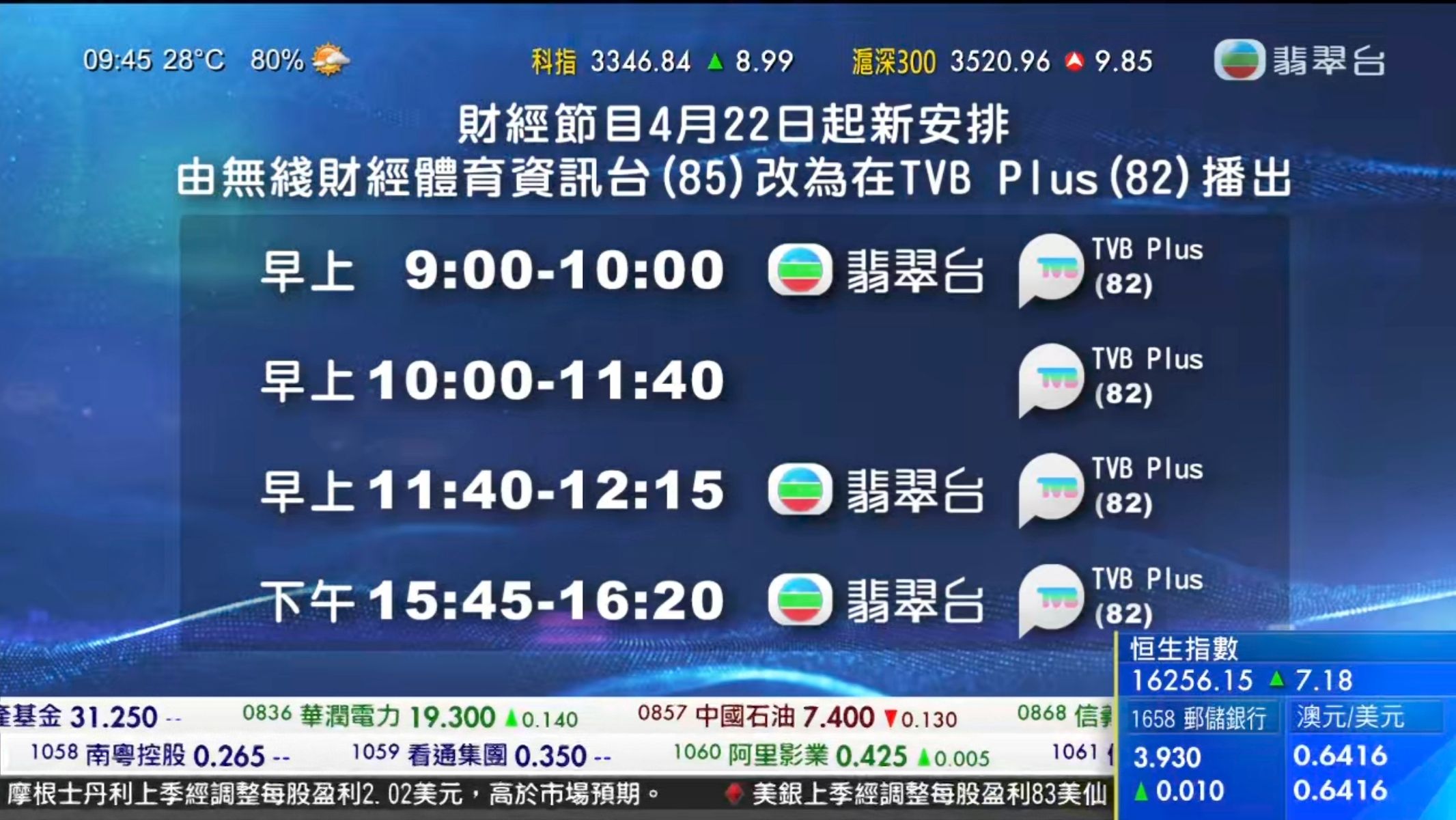 【tvb/粤语中字】财经节目4月22日起改为在tvb plus播出预告(2024/04