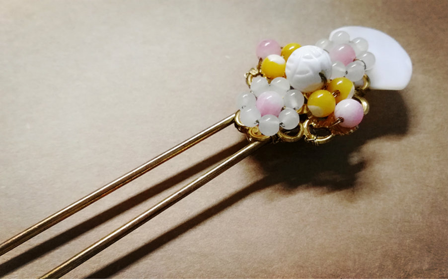 【云川】教程-撸一个砗磲玉珠贝壳簪