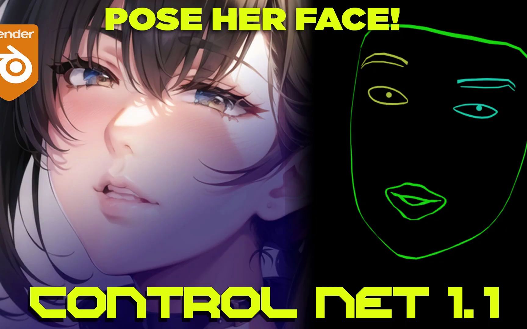 AI Control Net + Blender3.5制作面部表情生成图片!哔哩哔哩bilibili