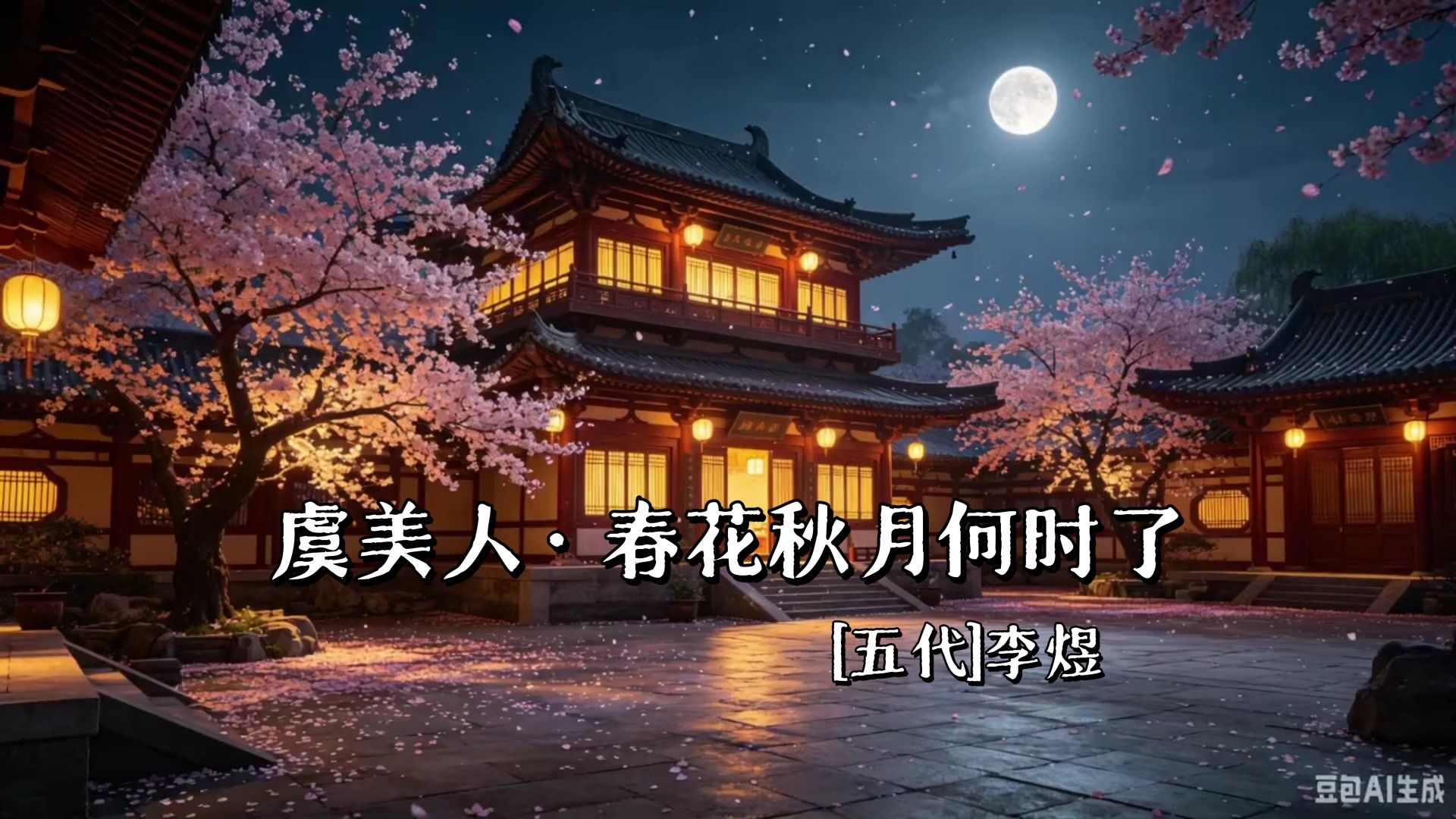 虞美人·春花秋月何时了（问君能有几多愁？恰似一江春水向东流）（五代-李煜）