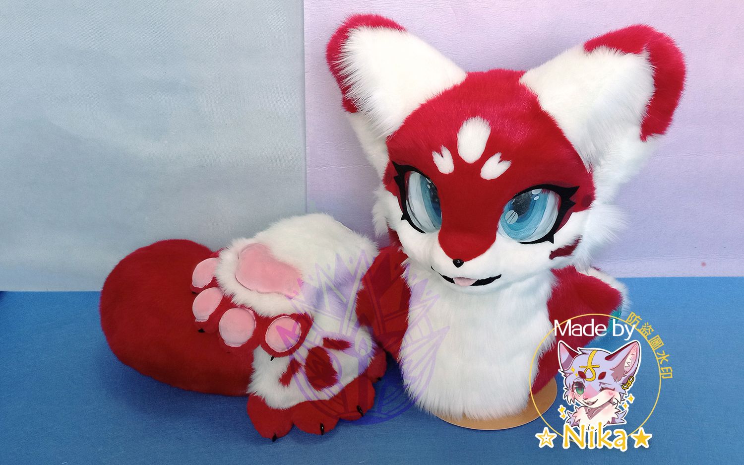 【兽装fursuit】头顶有花瓣飘落的可爱红狐☆ oc:悦荟 装师:nika