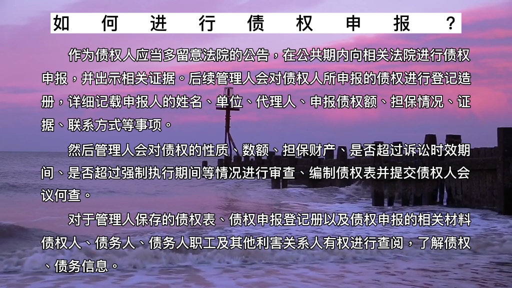 如何进行债权申报?哔哩哔哩bilibili