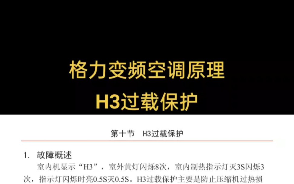 格力变频空调原理H3过载保护室内机故障#格力h3是什么故障代码怎么解决 #格力h3过载保护处理办法 #格力h3故障原因维修视频 #格力h3故障如何排解 #格...